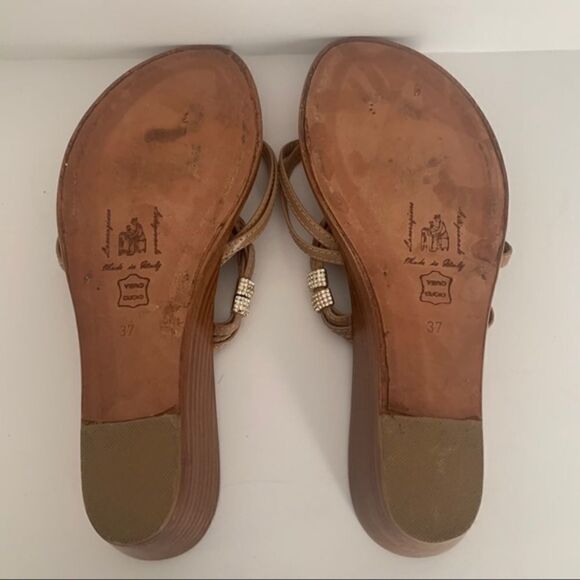 Tuccia Di Capri Wedge Crystal Sandals - Picture 5 of 8